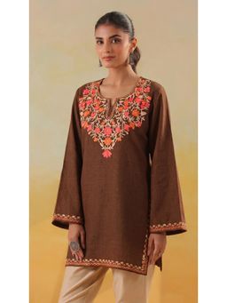 Zamour - Brown Embroidered Comfortable Tunic