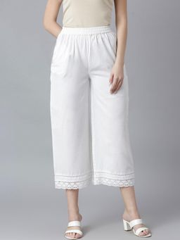 Bcz Style - White Solid/Plain Loose Palazzo