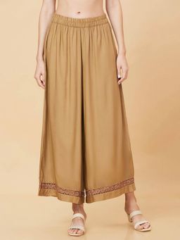 Bcz Style - Gold Solid/Plain Loose Palazzo