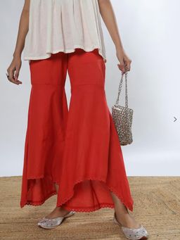 Bcz Style - Red Solid/Plain Regular Sharara