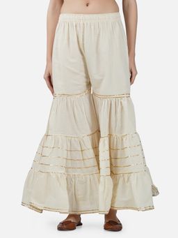 Bcz Style - Cream Solid/Plain Regular Sharara