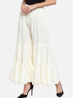 Bcz Style - Cream Solid/Plain Regular Sharara