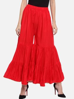 Bcz Style - Red Solid/Plain Regular Sharara