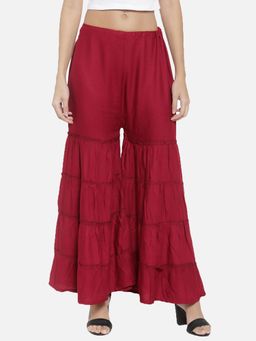 Bcz Style - Maroon Solid/Plain Regular Sharara