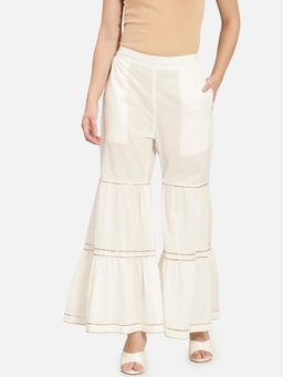 Bcz Style - Cream Solid/Plain Regular Sharara