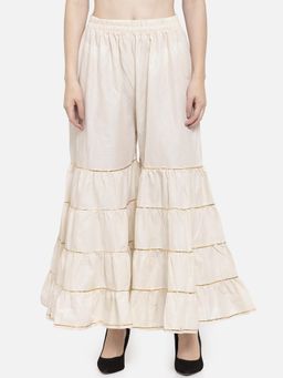 Bcz Style - Cream Solid/Plain Regular Sharara