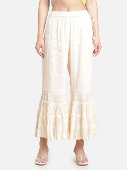 Bcz Style - Cream Solid/Plain Regular Sharara