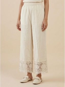 Bcz Style - Cream Solid/Plain Regular Palazzo