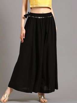 Bcz Style - Black Solid/Plain Loose Palazzo