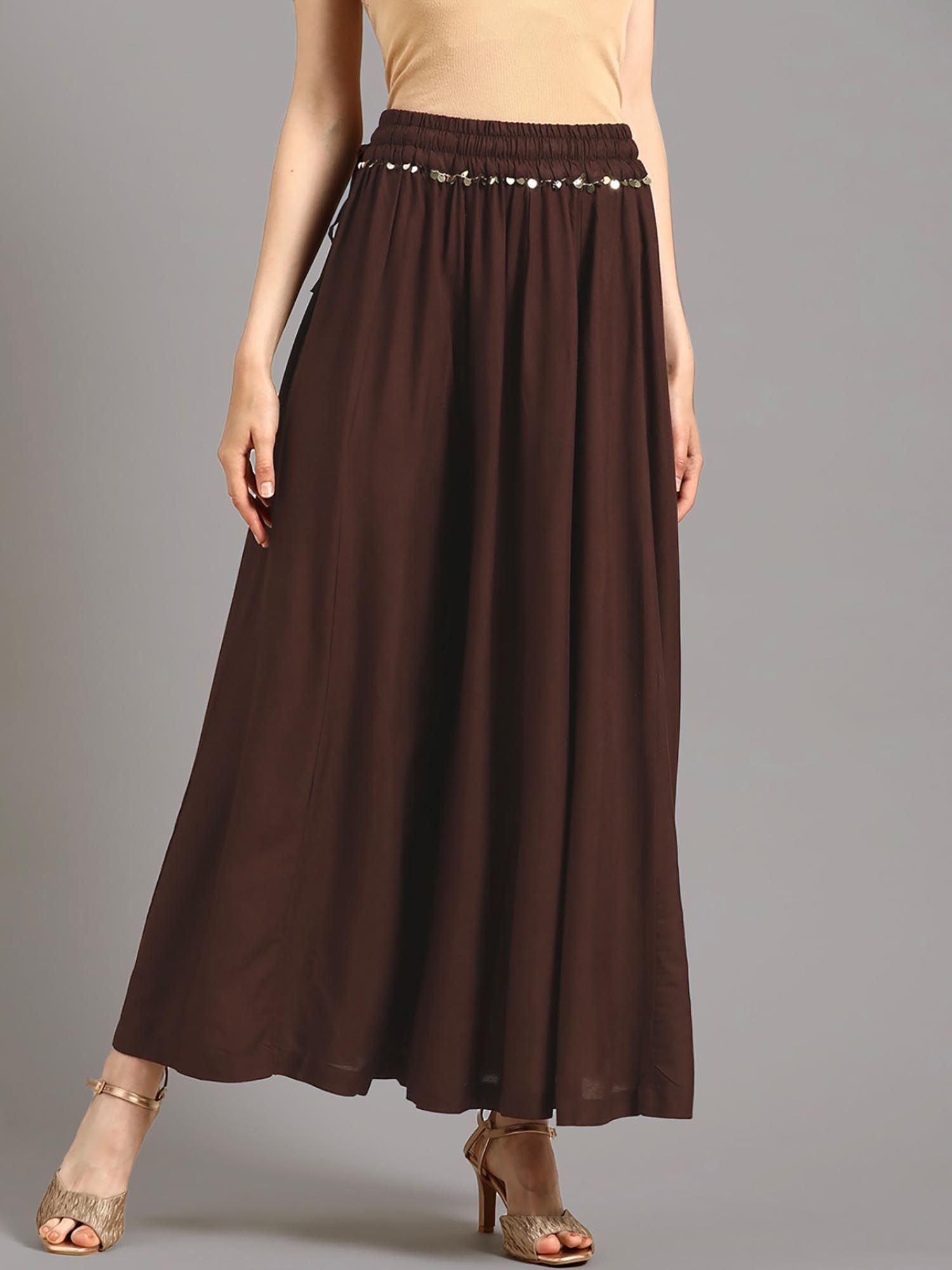 bcz style Brown Solid/Plain Loose Palazzo-picture-24