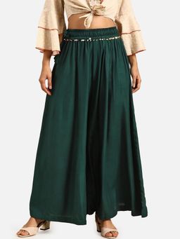 Bcz Style - Green Solid/Plain Loose Palazzo