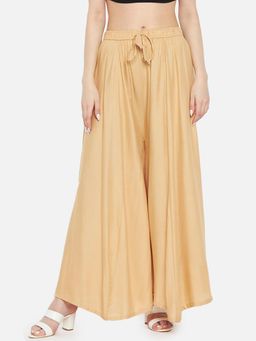 Bcz Style - Gold Solid/Plain Loose Palazzo