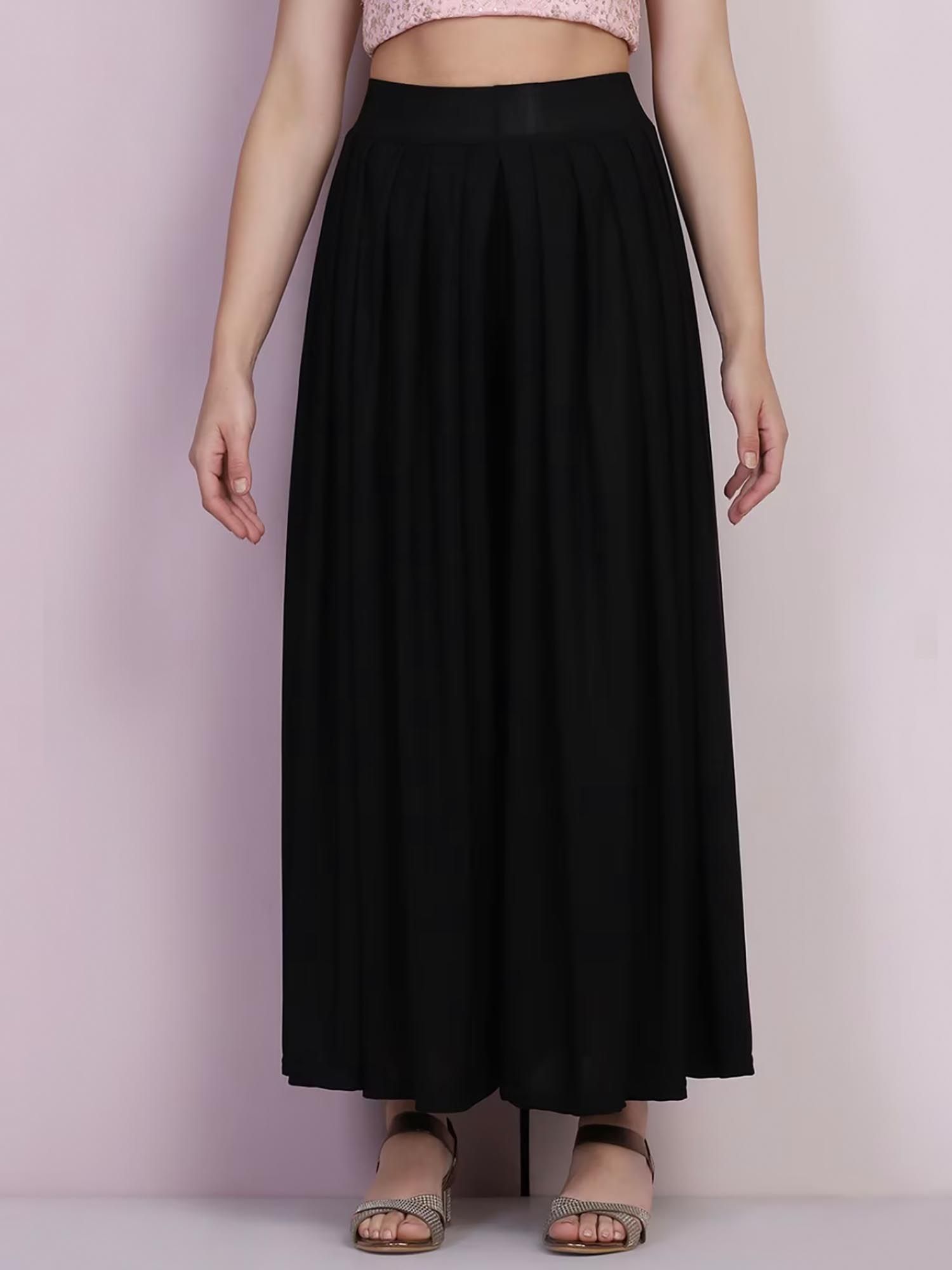 bcz style Black Solid/Plain Loose Palazzo-picture-17