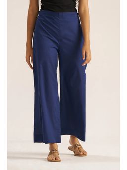 Bcz Style - Navy Blue Solid/Plain Loose Palazzo