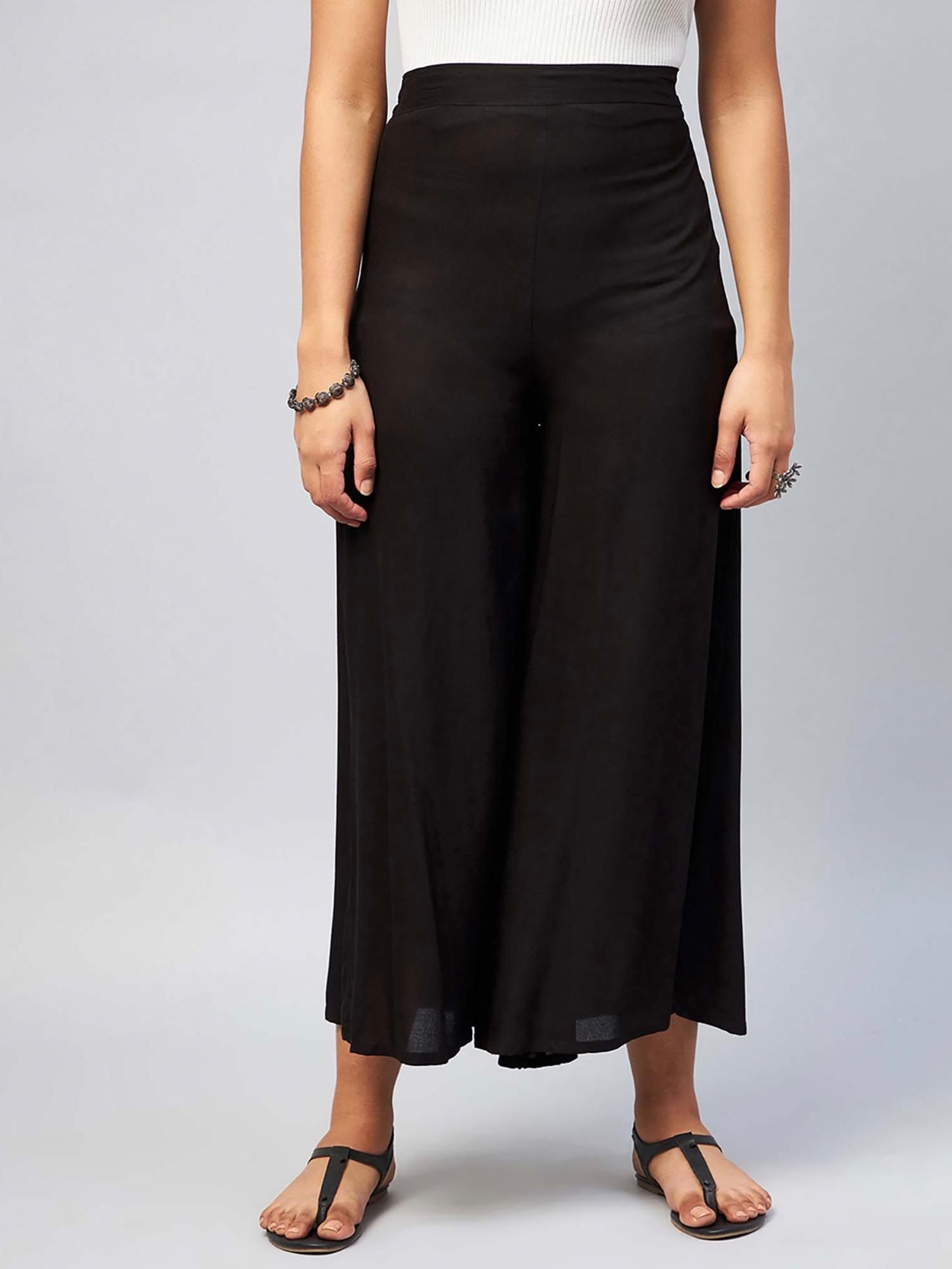 bcz style Black Solid/Plain Loose Palazzo-picture-18