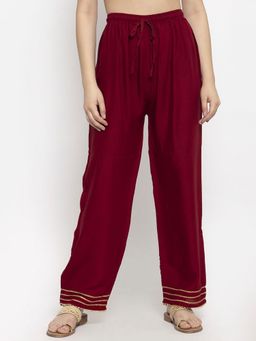 Bcz Style - Maroon Solid/Plain Regular Pant
