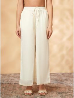 Bcz Style - Cream Solid/Plain Regular Palazzo