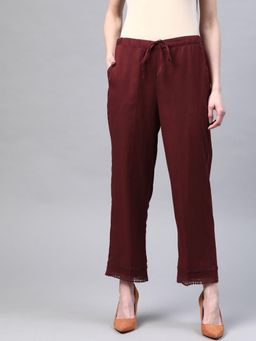 Bcz Style - Maroon Solid/Plain Regular Pant