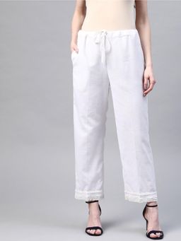 Bcz Style - White Solid/Plain Regular Pant