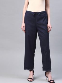 Bcz Style - Navy Blue Solid/Plain Regular Pant