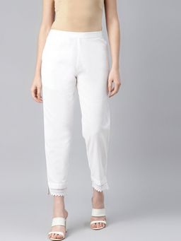 Bcz Style - White Solid/Plain Regular Pant