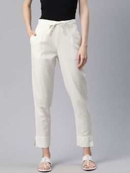 Bcz Style - Cream Solid/Plain Regular Pant