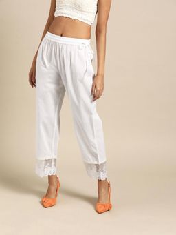 Bcz Style - White Solid/Plain Regular Pant