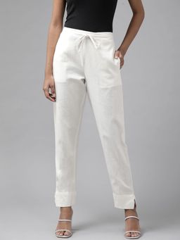 Bcz Style - Cream Solid/Plain Regular Pant