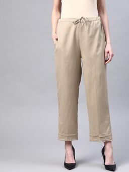 Bcz Style - Beige Solid/Plain Regular Pant