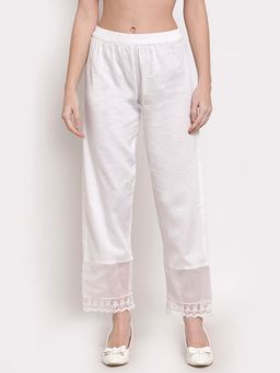 Bcz Style - White Solid/Plain Regular Pant