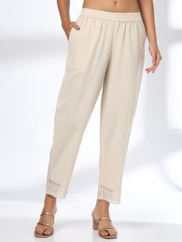 Bcz Style - Cream Solid/Plain Regular Pant