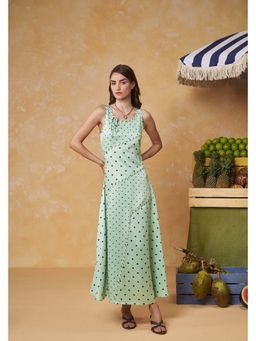 Muvazo - Polka Pace Blocked Maxi Dress