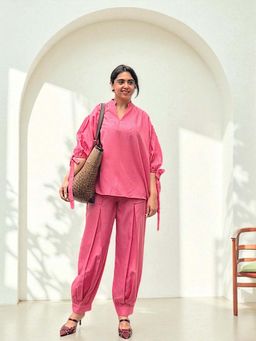SPELL BY SMOKESHOW - Women Pink Rose Top With Pant
