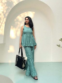 SPELL BY SMOKESHOW - Women Green Top with Pant