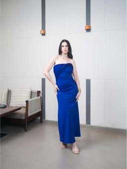 Sainy Garg Couture - Solid Blue Maxi Dress