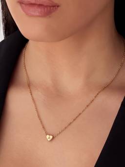 AQUASTREET - Heart Initial Letter A Engraved Waterproof Anti-Tarnish Pendant