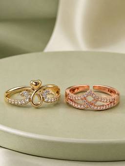 Zeraki Jewels - Moon Fern and Symphony Ring (Pack of 2)