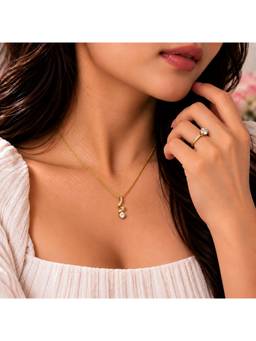 Salty - Glimmer Zone Necklace And Ring Set
