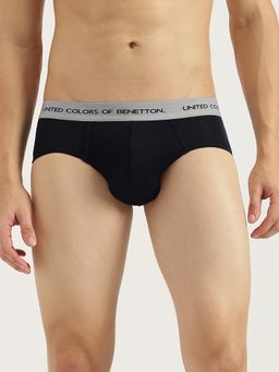United Colors of Benetton - Men's Blue Solid Regular Fit Modal Briefs