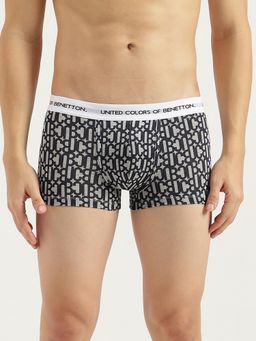 United Colors of Benetton - Men's Grey Typography Regular Fit Trunks