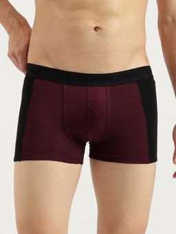 United Colors of Benetton - Men's Maroon Colorblock Regular Fit Trunks