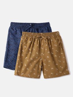 United Colors of Benetton - Men's Brown Palm Tree Regular Fit Boxers (Pack Of 2)