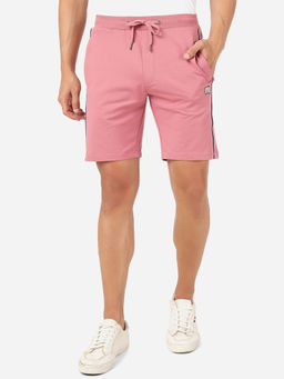 JadeBlue - Mens 100% Cotton Solid Slim Fit Shorts Pink