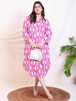 Deebaco - Women Pink Other Collar Neck Dress