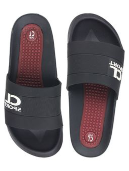 Carlton London - Printed Black & Red Sliders