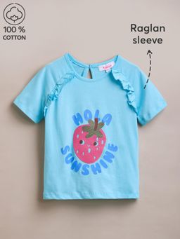 Hopscotch - Pure Cotton Ruffled Berry T-shirt