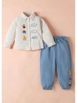 Hopscotch - Animal Embroidered Shirt and Jogger