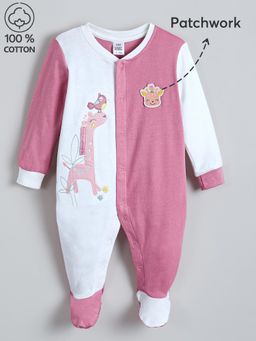 Hopscotch - Colourblock Cotton Footie Bodysuit