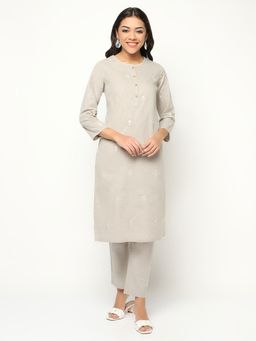 Barara Ethnic - Misty Platinum Kurta (Set of 2)