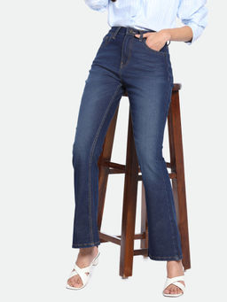 DL WOMAN - Blue Bootcut High Rise Clean Look Light Fade Stretchable Jeans